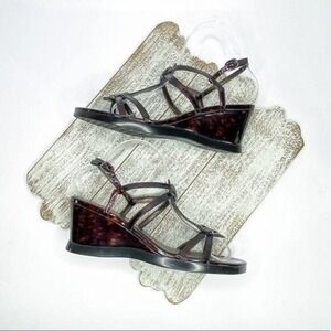 STUART‎ WEITZMAN Strappy Tortoiseshell Sandals 9 Summer